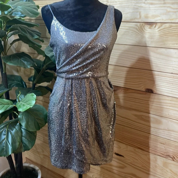 Wendye Chaitin Silver Sequin Size Medium Mini Sleeveless EUC🌟 Formal Dress - Picture 10 of 12